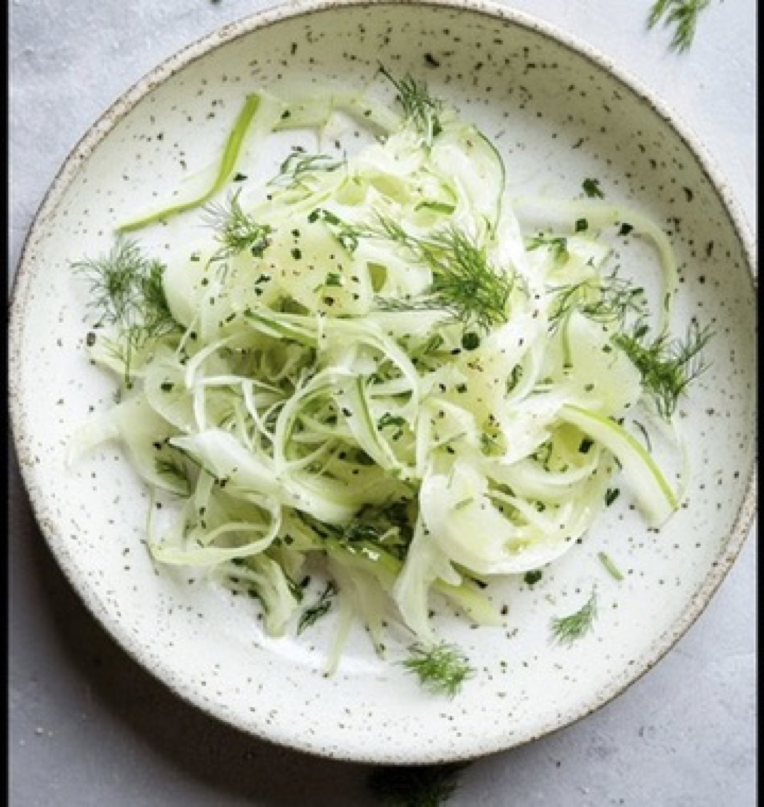 Shaved cabbage and fennel slaw with fresh herbs — The Charro table.