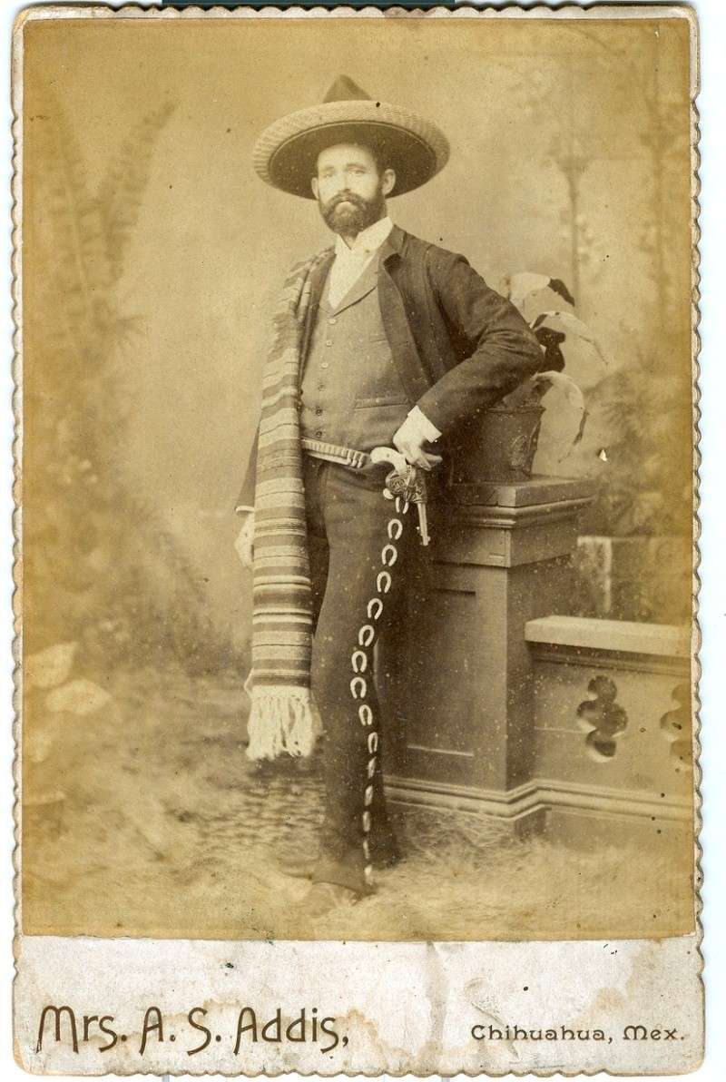 A charro photographed in Chihuahua, México, 1890 — the Mexican horseman tradition.