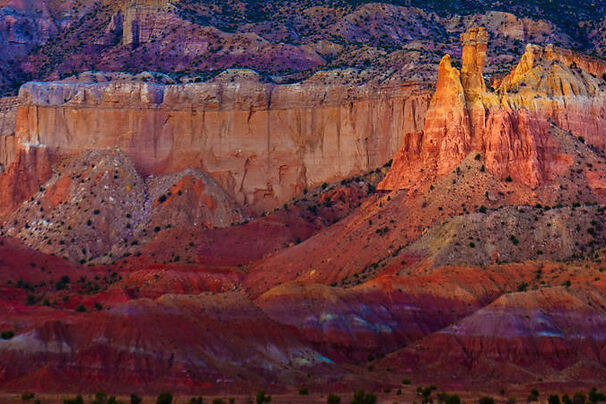 Ghost Ranch, Abiquiu — red and yellow cliffs.